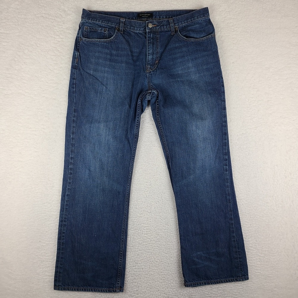 Banana Republic Jeans Mens 38x32 Blue Vintage Straight Dark Wash Denim‎